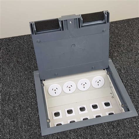 electrical and data floor boxes|floor outlet box with data.